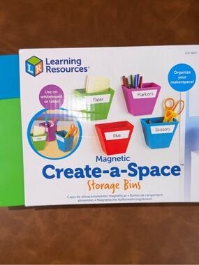 NWT- Magnetic Create-a-Space Storage Bins - Multi-Color